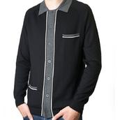 View Item Art Gallery Marriott 60's Retro Mod Button Through Merino Wool Cardigan Black